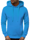 Men's Dark Sky Blue Plain Hoodie - 100% Cotton (Premium Quality)