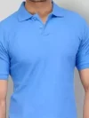 Men's Refreshing Sky Blue Polo T-Shirt - Cool Comfort, Casual Style